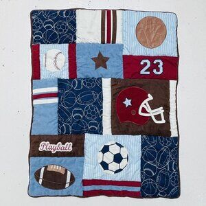 Nojo My Little Allstar Crib Bedding Football Baseball Soccer Sports Baby Blanket